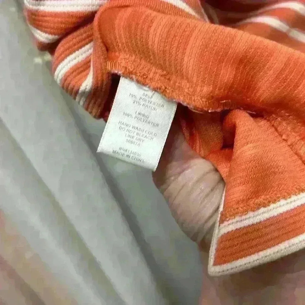 Sunday in Brooklyn Anthropologie orange White Dress Small Item# 9R - Picture 8 of 9